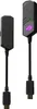Two black audio adapters with cables and USB-C connectors, against a white background. Podgląd zdjęcia produktu