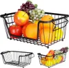 Cesto per frutta e verdura in metallo nero, impilabile Anteprima dell’immagine prodotto 2