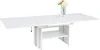 A white coffee table with a vase of flowers and decorative cups on top, set against a white background. Produktbild-Vorschau