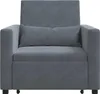 A dark gray velvet sofa bed with a lumbar pillow. Anteprima dell’immagine prodotto