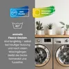 A split image showing care instructions and product features on the left, and a domestic laundry setting with washing machines on the right. Náhľad obrázku produktu