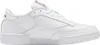 A studio shot of a single white Reebok Club C 85 sneaker. Voir les images du produit