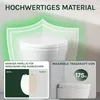A toilet seat is shown with marketing text highlighting its features and durability. Produktbild-Vorschau