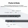 A diagram showing the ports and slots of a laptop. Produktbild-Vorschau