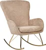 BELIANI Schaukelsessel Sandbeige Bouclé Stoff mit Armlehnen Produktbild-Vorschau 5
