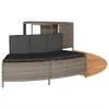vidaXL Whirlpool-Umrandung Grau Poly Rattan und Massivholz Produktbild-Vorschau 5