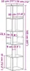 A diagram showing the dimensions of a tall, narrow shelving unit. Náhled obrázku produktu