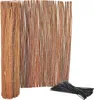 A rolled-up and unrolled willow mat fence with a bundle of black cable ties on a white background. Náhľad obrázku produktu