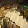A garden path made of wooden logs and wooden steps with a border of logs and plants. Produktbild-Vorschau