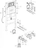 An exploded diagram of a toilet installation kit, showing various components and their assembly points. Anteprima dell’immagine prodotto