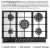Table de cuisson à gaz 5 feux, table de cuisson à gaz de 70 Voir les images du produit 2