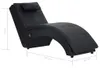 vidaXL Masážní lehátko s polštářem Black Faux Leather Náhled obrázku produktu 8
