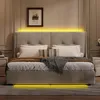 Modernes Doppelbett 160 x 200 cm mit gepolstertem Kopfteil, Produktbild-Vorschau 5