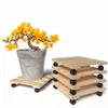 BigDean Pflanzenroller Holz 5er Set Eckig 30 cm - 120 Kg Produktbild-Vorschau 1