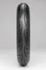 A motorcycle tire is shown from the front against a plain background. Produktbild-Vorschau