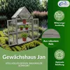 Coemo Gewächshaus Grau Jan mit aufklappbaren Türen und Dach Produktbild-Vorschau 3
