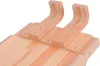 A close-up view of a wooden climbing board attachment for a wall bar, with clear plastic grips. Produktbild-Vorschau