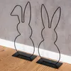 2er Set Hase Aufsteller Metall H50cm Schwarz Osterdeko Produktbild-Vorschau 3