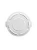 A top-down view of a white plastic lid. Produktbild-Vorschau