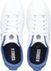 A top-down view of a pair of white K-Swiss sneakers with blue accents. Produktbild-Vorschau