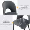 Close-up views of a gray velvet chair, highlighting its design and material. Produktbild-Vorschau