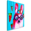Leinwandbild rosa hase mit brille 60x90 cm Feeby farbe Produktbild-Vorschau 1