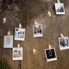 LED Clip Lichterkette - 10 Wäscheklammern für Fotos - warmweiße LED - 1,35m - Batterie - transparent Produktbild-Vorschau