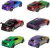 A collage of six toy cars, each with a different color scheme. Voir les images du produit