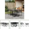 The Living Store 5-tlg. Garten-Essgruppe mit Kissen Schwarz Produktbild-Vorschau 1