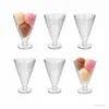 6x Copa Helado Eisbecher mit Fuß 340ml Waffel-Optik Produktbild-Vorschau 1