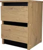 Nočný stolík - 28x30 cm - čierny dub - 2 zásuvky - matný - Náhľad obrázku produktu 2