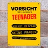 Vorsicht freilaufender Teenager Metallschild in 15x20 cm Produktbild-Vorschau 7