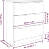 vidaXL 3-dílný příborník Kouřový dub Materiál dřeva Náhled obrázku produktu 6