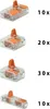 A product shot of multiple Wago lever connectors with quantities indicated. Produktbild-Vorschau