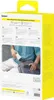 The image shows the packaging of a Baseus power bank, with a lifestyle shot of someone placing the power bank into a bag. Produktbild-Vorschau
