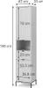 A diagram showing the dimensions of a white cabinet. Náhled obrázku produktu