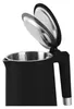 A close-up shot of a black electric kettle with its lid open, showing the stainless steel interior. Náhľad obrázku produktu