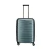 A teal-colored suitcase with a telescopic handle and wheels, presented on a white background. Produktbild-Vorschau