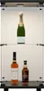 A display cabinet with bottles of alcohol on shelves. Produktbild-Vorschau