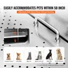 A close-up view of a stainless steel pet grooming tub with a handle and a small inset image showing an adjustable shelf. Below are images of various pets with their names. Anteprima dell’immagine prodotto