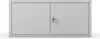 A gray metal cabinet with two doors and a key lock. Produktbild-Vorschau