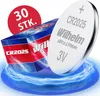 A product shot of batteries and their packaging, with a blue energy-like effect around the base. Produktbild-Vorschau