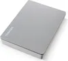 A silver Toshiba external hard drive is shown on a white background. Produktbild-Vorschau