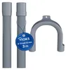 A product shot featuring two flexible hoses and a mounting bracket, with a tag indicating product specifications. Produktbild-Vorschau