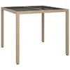 vidaXL Gartentisch 90x90x75 cm Gehärtetes Glas Poly Rattan Produktbild-Vorschau 3