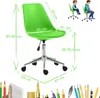 A green office chair for children with dimensions indicated by measurement lines and text. Voir les images du produit