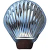 A silver shell-shaped baking mold is shown from a top-down perspective against a white background. Produktbild-Vorschau