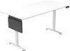 A white adjustable desk with a black accessory attached to the side. Náhled obrázku produktu