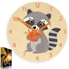 ModernClock, wanduhr, Wanduhr für Kinder Waschbär mit Produktbild-Vorschau 2