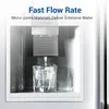 A close-up of a water dispenser on a refrigerator, filling a glass with ice. Podgląd zdjęcia produktu